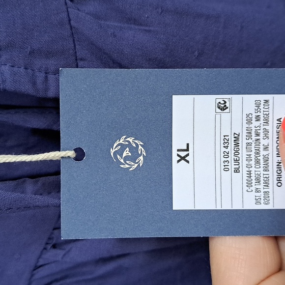 Universal Thread Blue Boho Tie Front Balloon Sleeve Blouse. Size Medium NWT - Picture 8 of 8